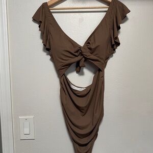 NWT Brown Maternity One Piece Swimsuit